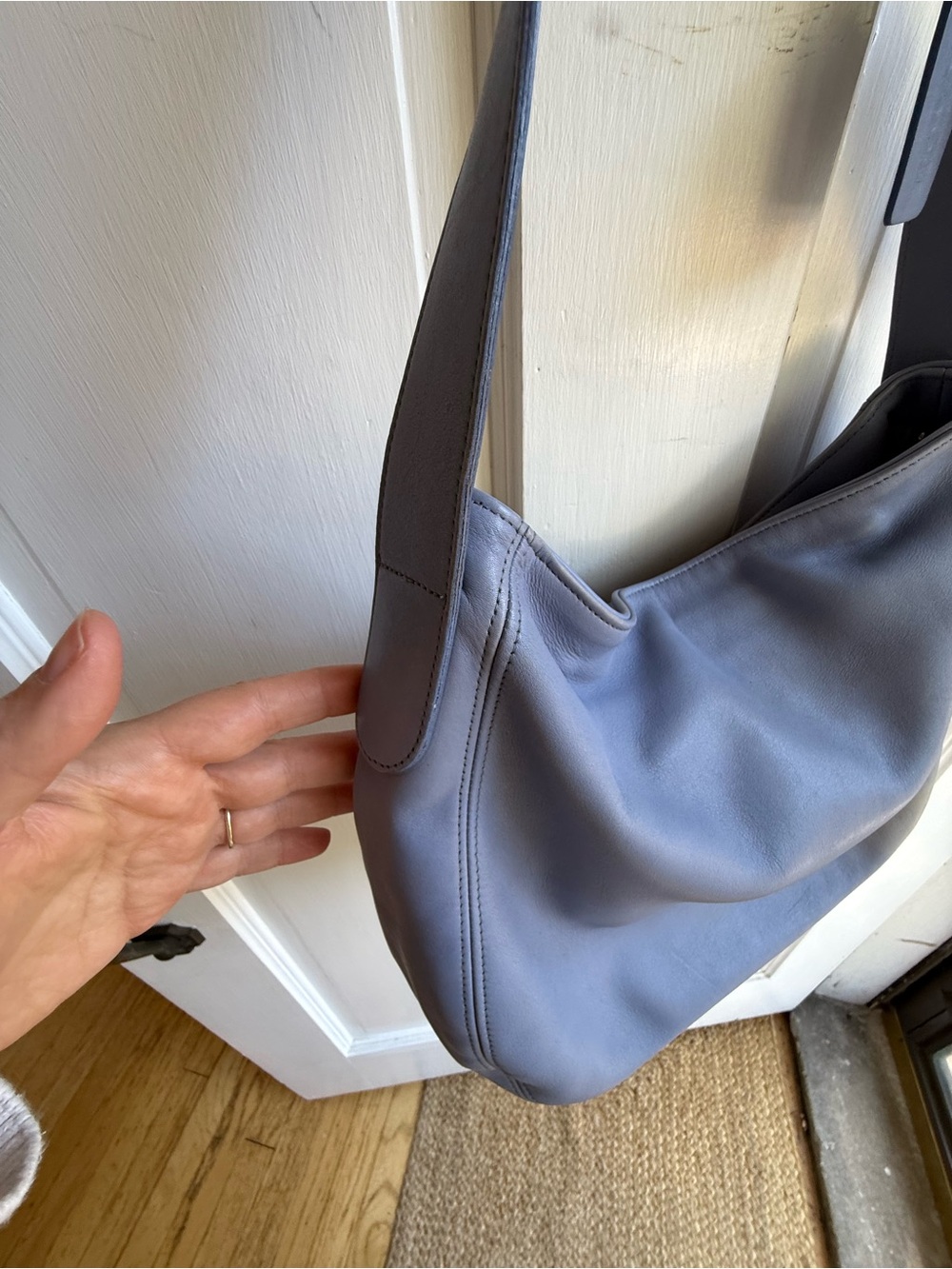 Coach Leather Hobo Bag in Soft Periwinkle Blue 4161 - Picture 5 of 9